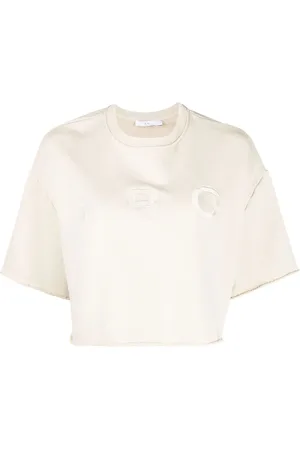 IRO Cropped-T-Shirt mit Stickerei