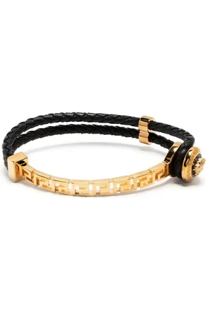 VERSACE Geflochtenes Greca Lederarmband