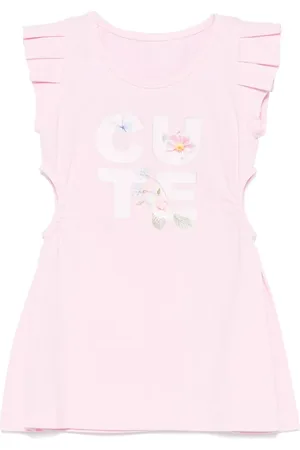 Lapin House Kleid mit Slogan-Print