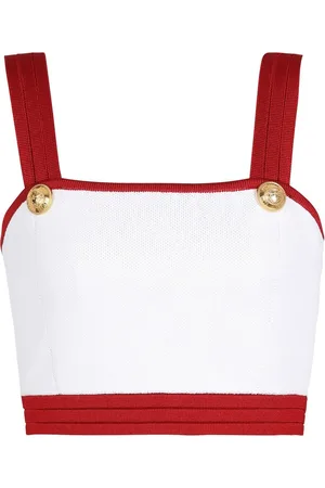 Balmain Cropped-Top mit Kontrastdetails