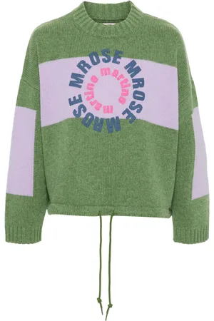 MARTINE ROSE Intarsien-Pullover mit Logo-Print