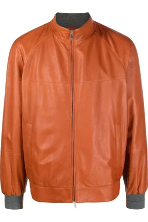 Brunello Cucinelli Lederjacke mit Reißverschluss