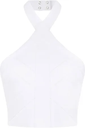 Balmain Gestricktes Cropped-Top mit Neckholder