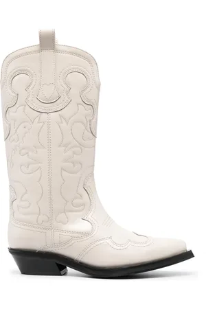 Ganni Bestickte Cowboystiefel