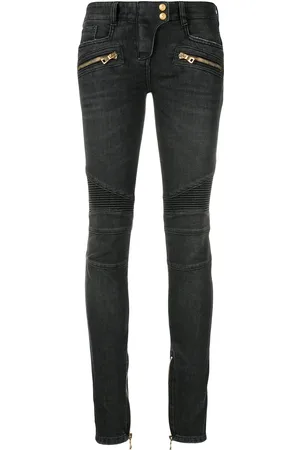Balmain Skinny-Hose im Biker-Look