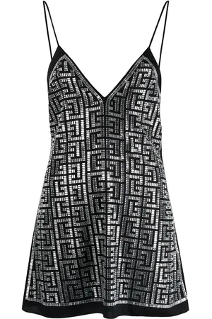 Balmain Top mit Kristallverierungen