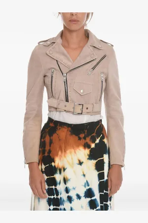 AMIRI Cropped-Bikerjacke aus Wildleder