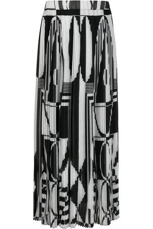 Balmain Faltenrock mit geometrischem Print
