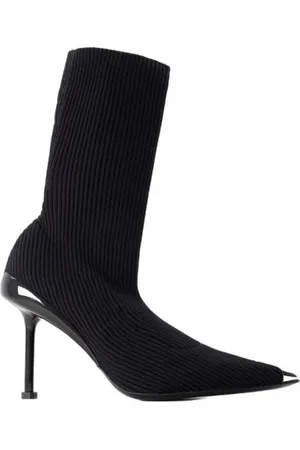 Alexander McQueen Stiefel - Pointed-Toe Ankle Boots - Leather - Black - Gr. 36 (EU) - in - für Damen