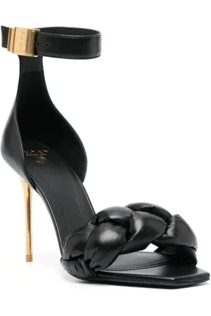Balmain Sandalen - Logo-Plaque Open-Toe Sandals - Gr. 37 (EU) - in - für Damen
