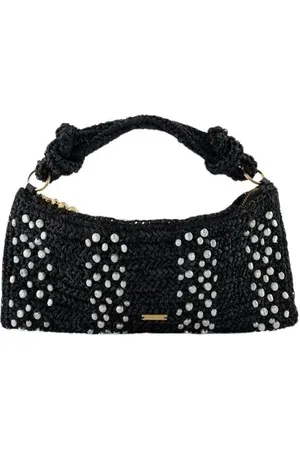 Cult Gaia Hobo Bags - Hera Nano Shoulder Bag - Raffia - Black - Gr. unisize - in - für Damen