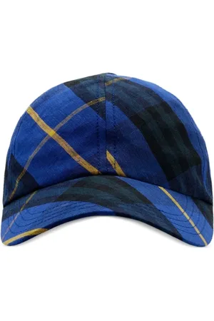 Burberry Caps & Mützen - Blue Check Pattern Hat - Gr. M - in - für Damen