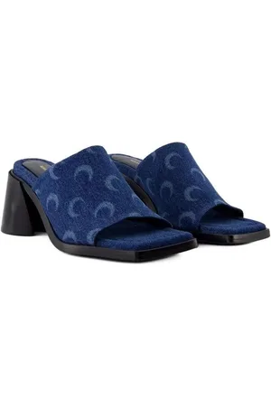 Marine Serre Sandalen - Regenerated Deadstock Slides - Cotton - Blue Laser - Gr. 35 (EU) - in - für Damen