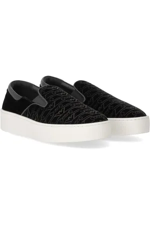Emporio Armani Low-Top Sneaker - Black Monogram Slip-On Sneaker - Gr. 36 (EU) - in - für Damen