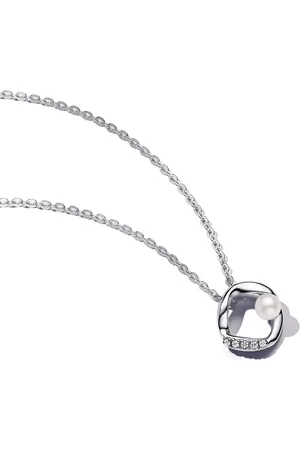 PANDORA Halsketten - Sterling silver collier with treated freshwater cu - Gr. unisize - in Weiß - für Damen