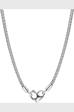 PANDORA Halsketten - Studded chain sterling silver necklace with heart - Gr. unisize - in - für Damen