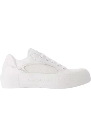 Alexander McQueen Low-Top Sneaker - Deck Sneakers - Calfskin - White - Gr. 35 (EU) - in - für Damen