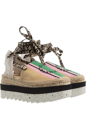 Stella McCartney Espadrilles - Gaia Striped Raffia Platform Espadrilles - Gr. 36 (EU) - in - für Damen