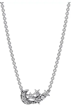 PANDORA Halsketten - Stars and moon sterling necklace withcubic - Gr. unisize - in Silber - für Damen
