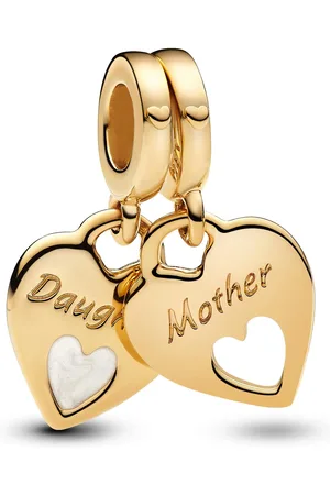 PANDORA Charms - Double Heart Split Dangle Charm - Gr. unisize - in Weiß - für Damen
