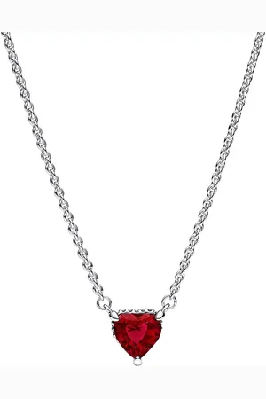 PANDORA Halsketten - Heart sterling silver collier with cherries jubile - Gr. unisize - in Rot - für Damen