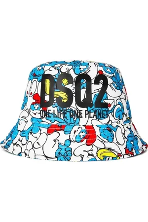 Dsquared2 Caps & Mützen - Smurfs Logo Bucket Hat - Gr. M - in - für Damen