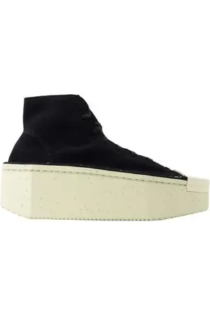 Y-3 Low-Top Sneaker - Renga Hi Sneakers - Leather - Black/White - Gr. 6_5 - in - für Damen