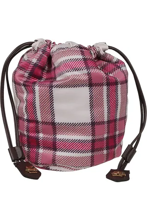 Etro Crossbody Bags - Leather Check Motif Pouch - Gr. unisize - in Rosa - für Damen