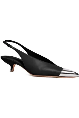 Sportmax Hohe Schuhe - Schwarze Kittenheels mit silberner Spitze - Gr. 36 (EU) - in - für Damen