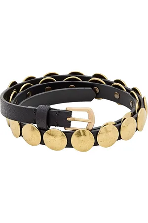 Golden Goose Gürtel - Black Trinidad Thin Washed Leather Belt - Gr. 85 - in - für Damen