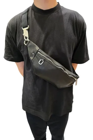 Rick Owens Rucksäcke - Sac banane small Geo Bumbag noir cuir lisse Rick O - Gr. unisize - in - für Damen