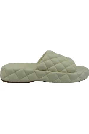Bottega Veneta Slipper & Pantoletten - Sandalo imbottito in pelle bianca - Gr. 38 (EU) - in - für Damen
