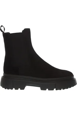 Hogan Stiefel - Stivaletto Fondo Carroarmato In Camoscio Nero - Gr. 41 (EU) - in - für Damen