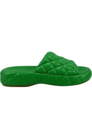 Bottega Veneta Slipper & Pantoletten - Sandalo imbottito in pelle verde - Gr. 38 (EU) - in - für Damen