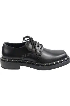 VALENTINO GARAVANI Sandaletten mit Absatz - Stringata bassa nera con borchie - Gr. 42,5 (EU) - in - für Damen