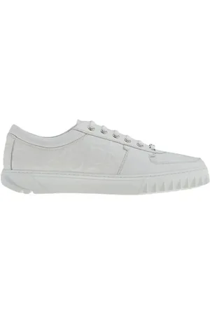 Salvatore Ferragamo Low-Top Sneaker - Shark-Tooth Detailed Leather Sneakers - Gr. 10 - in - für Damen