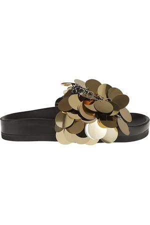 Paco rabanne Sandalen - Black Calfskin Slip-On Sandal - Gr. 36 (EU) - in - für Damen