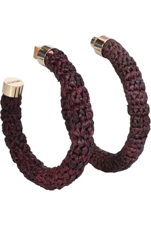 Jacquemus Ringe - Les Cru00E9oles Raphia Hoop Earrings - Gr. unisize - in Braun - für Damen