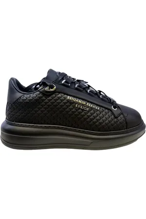 Benjamin Berner Low-Top Sneaker - Achille All Black Rhombus Embossed - Gr. 41 (EU) - in - für Damen