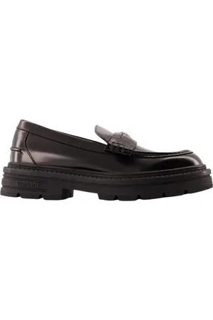 VERSACE Loafer - Adriano Flat Shoes - Leather - Black - Gr. 42 (EU) - in - für Damen