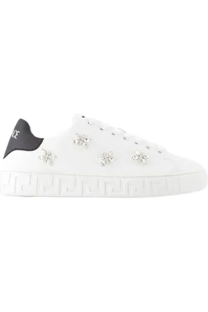 VERSACE Low-Top Sneaker - La Greca Sneakers - Canvas - White - Gr. 37 (EU) - in - für Damen