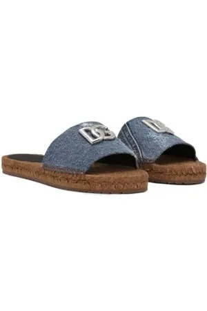 Dolce & Gabbana Slipper & Pantoletten - Dames Flower Power Blauw - Gr. 37 (EU) - in - für Damen