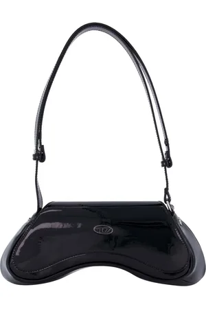 Diesel Hobo Bags - Curved Silhouette Black Handbag With Glossy - Gr. unisize - in - für Damen