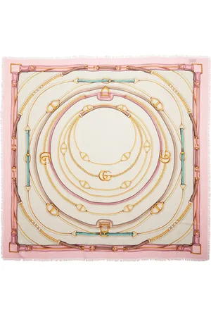 Gucci Tücher & Schals - GG Belt Print Cashmere Silk Shawl - Gr. unisize - in - für Damen