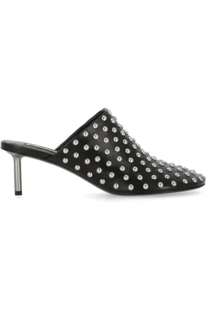 Jil Sander Slipper & Pantoletten - All-Over Studded Leather Sabot With 5 Cm Heel - Gr. 36 (EU) - in - für Damen