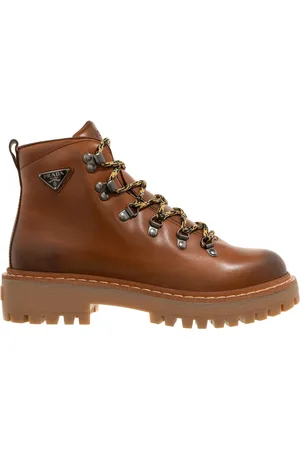 Prada Stiefeletten - Laced Logo Ankle Boots - Gr. 38 (EU) - in - für Damen