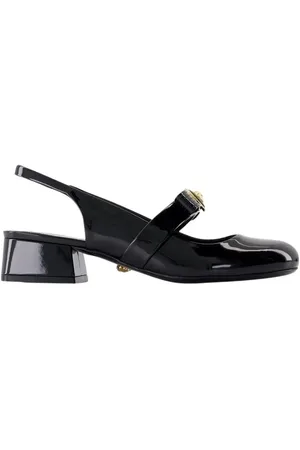 VERSACE Hohe Schuhe - Sligback Gianni Ribbon - Leather - Black - Gr. 37 (EU) - in - für Damen
