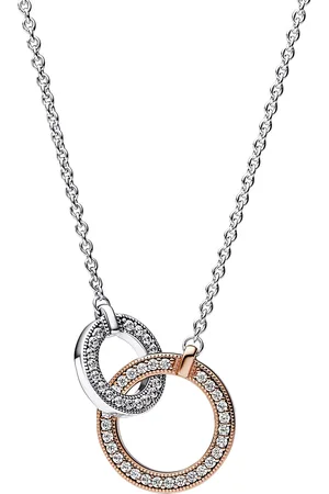 PANDORA Halsketten - Signature Two-tone Intertwined Circles - Gr. unisize - in Mehrfarbig - für Damen