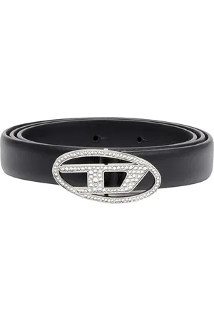 Diesel Gürtel - 1dr Crystal Logo Strass Belt Black - Gr. 75 - in - für Damen