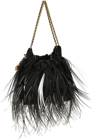 Tory Burch Hobo Bags - Black Fleming Satin Mini Hobo Bag - Gr. unisize - in - für Damen
